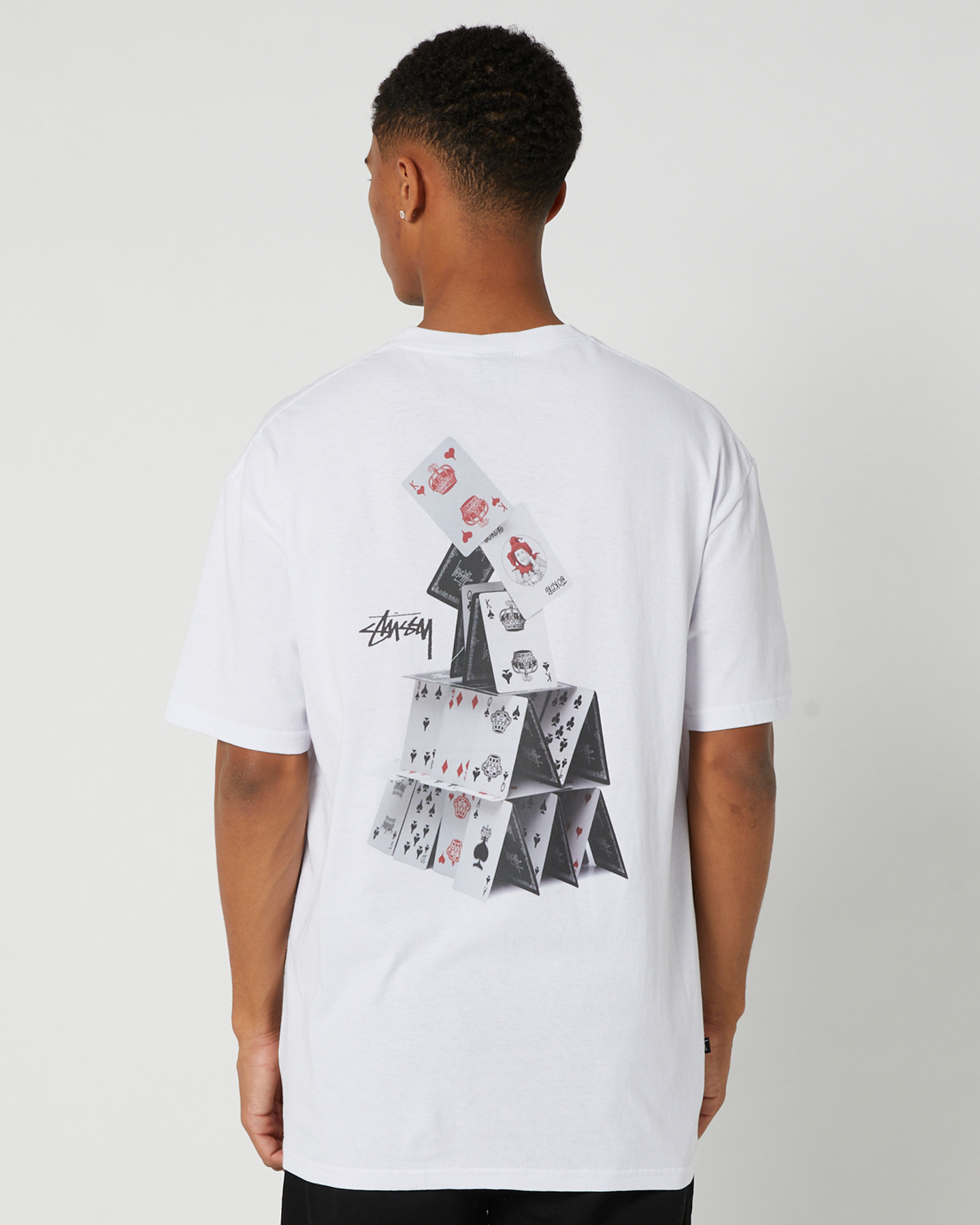 Stussy House Of Cards Ss Tee - White | SurfStitch