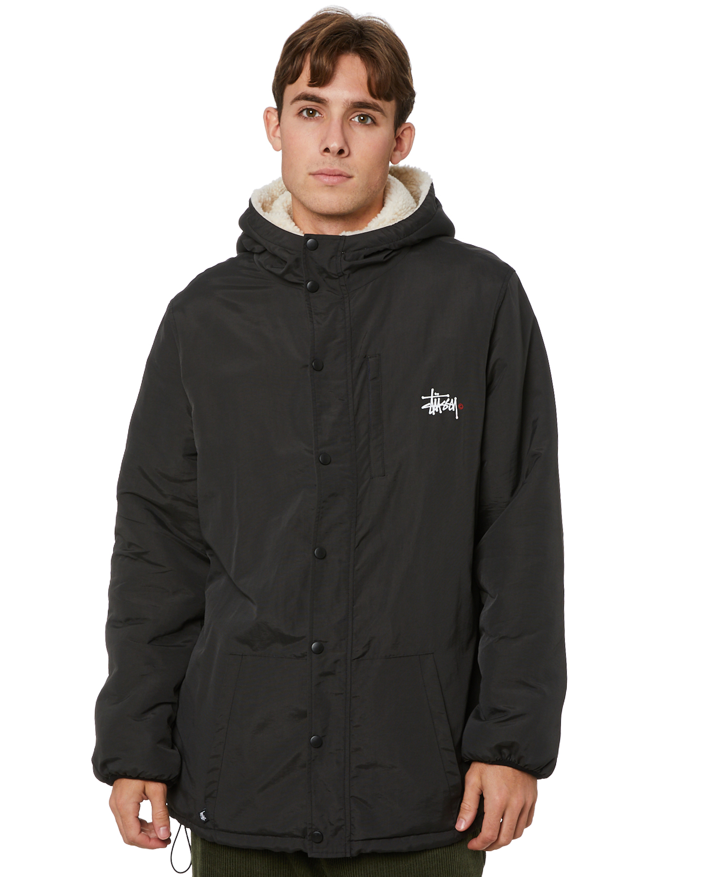 Stussy Kirkwood Mens Reversible Jacket - Black Cream | SurfStitch