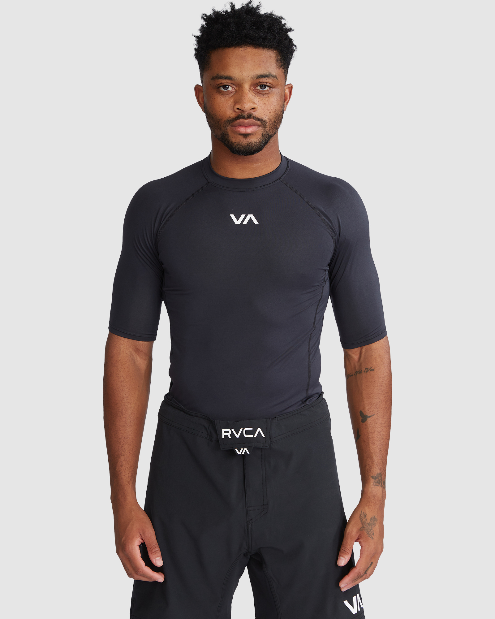 Rvca Sport Short Sleeve Rashguard - Black | SurfStitch