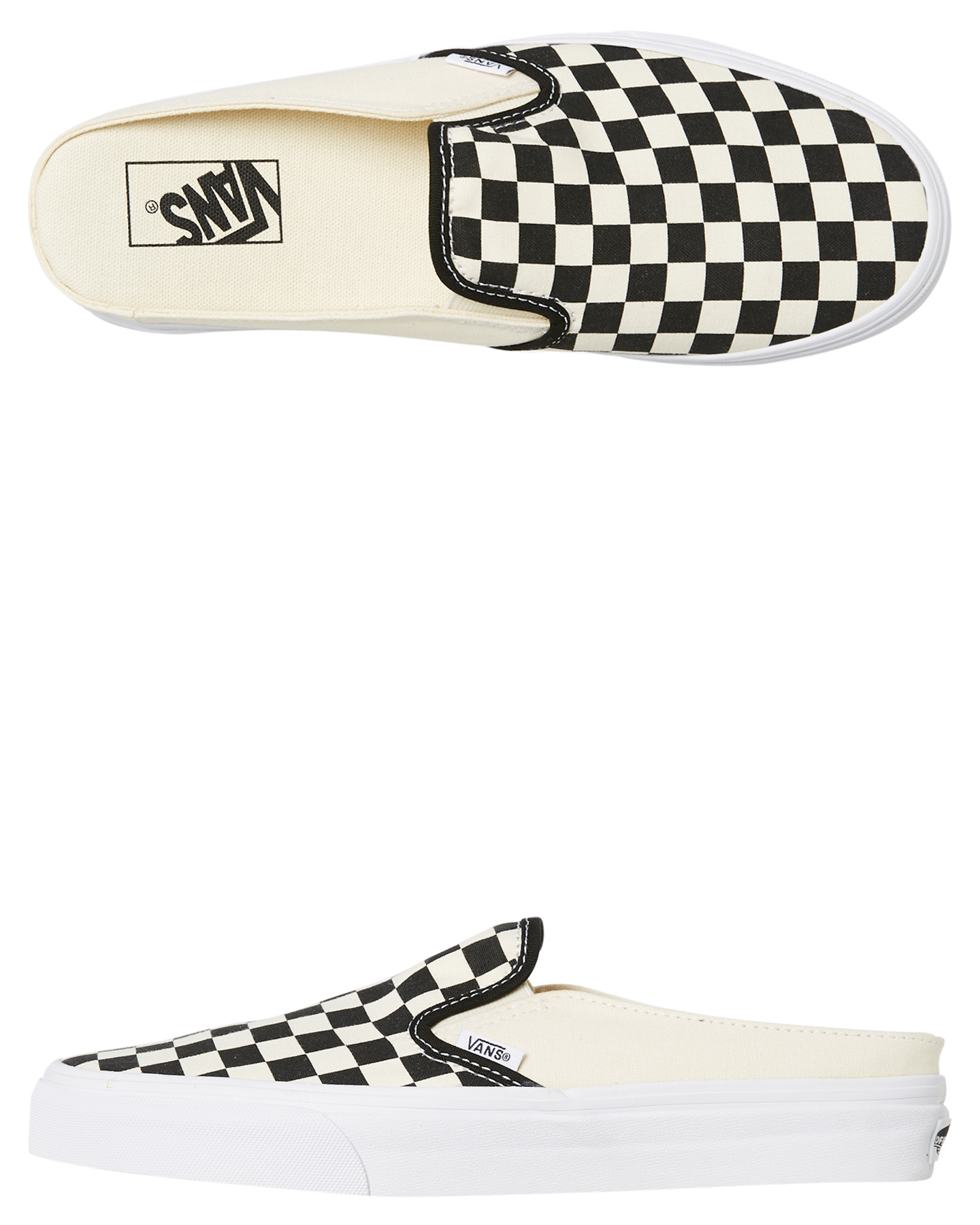 vans checkerboard slip on mule