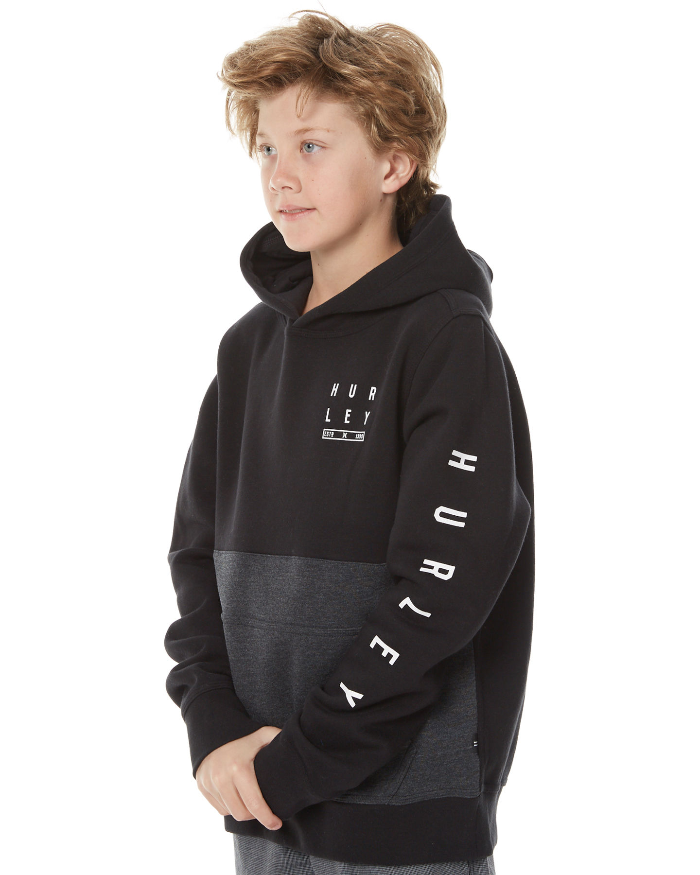 Hurley Kids Boys Tidal Pop Fleece Hoodie - Black | SurfStitch