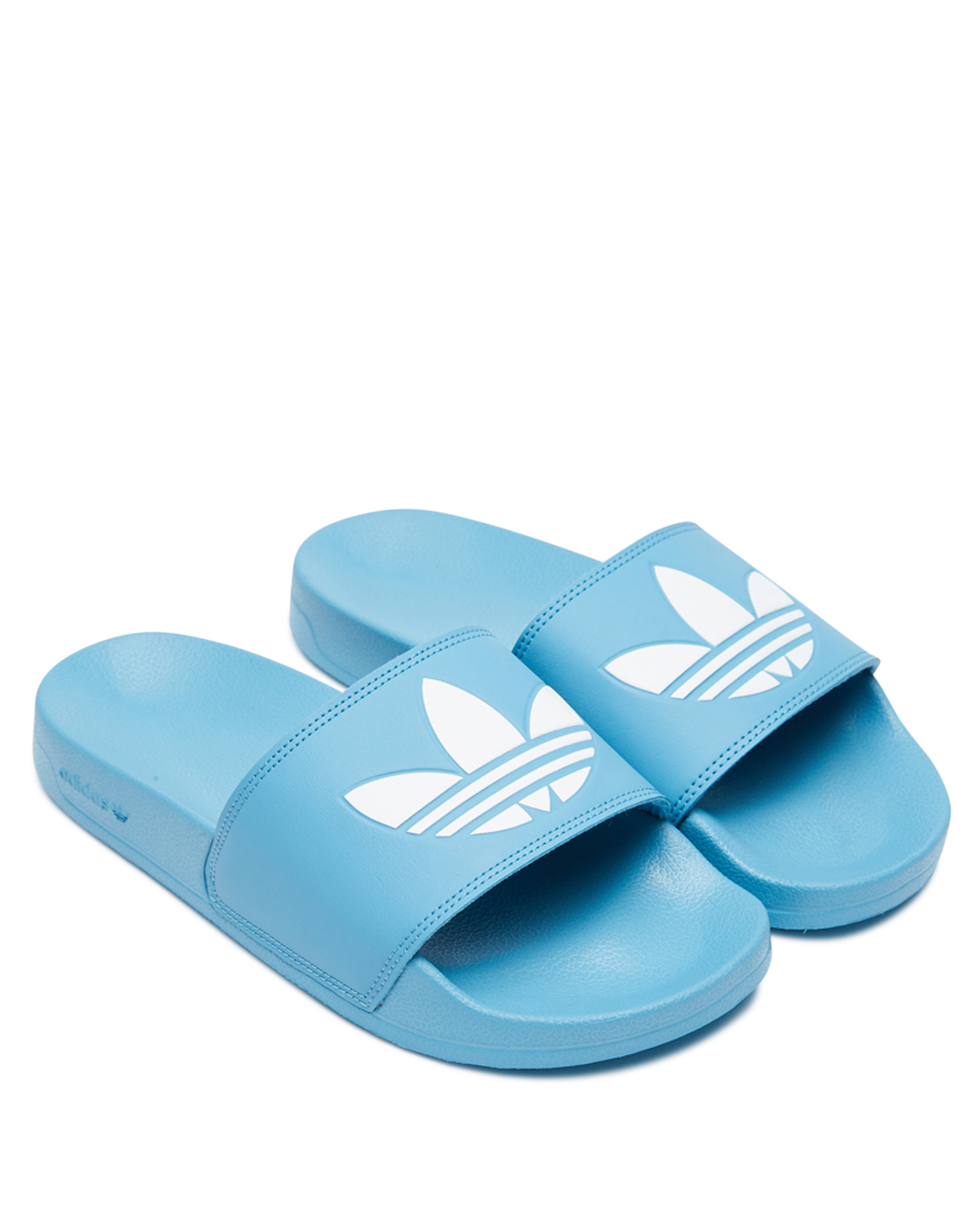 adidas slides blue and white