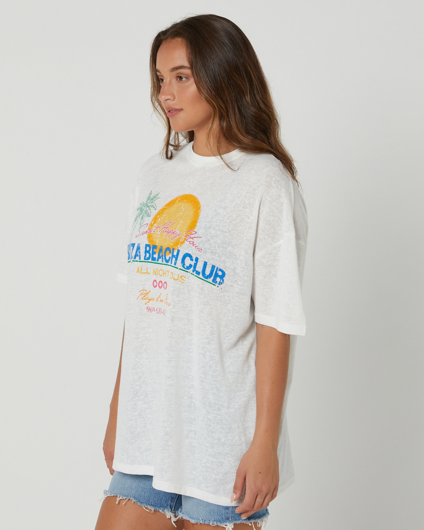 Jgr And Stn Beach Club Oversized Tee - White | SurfStitch