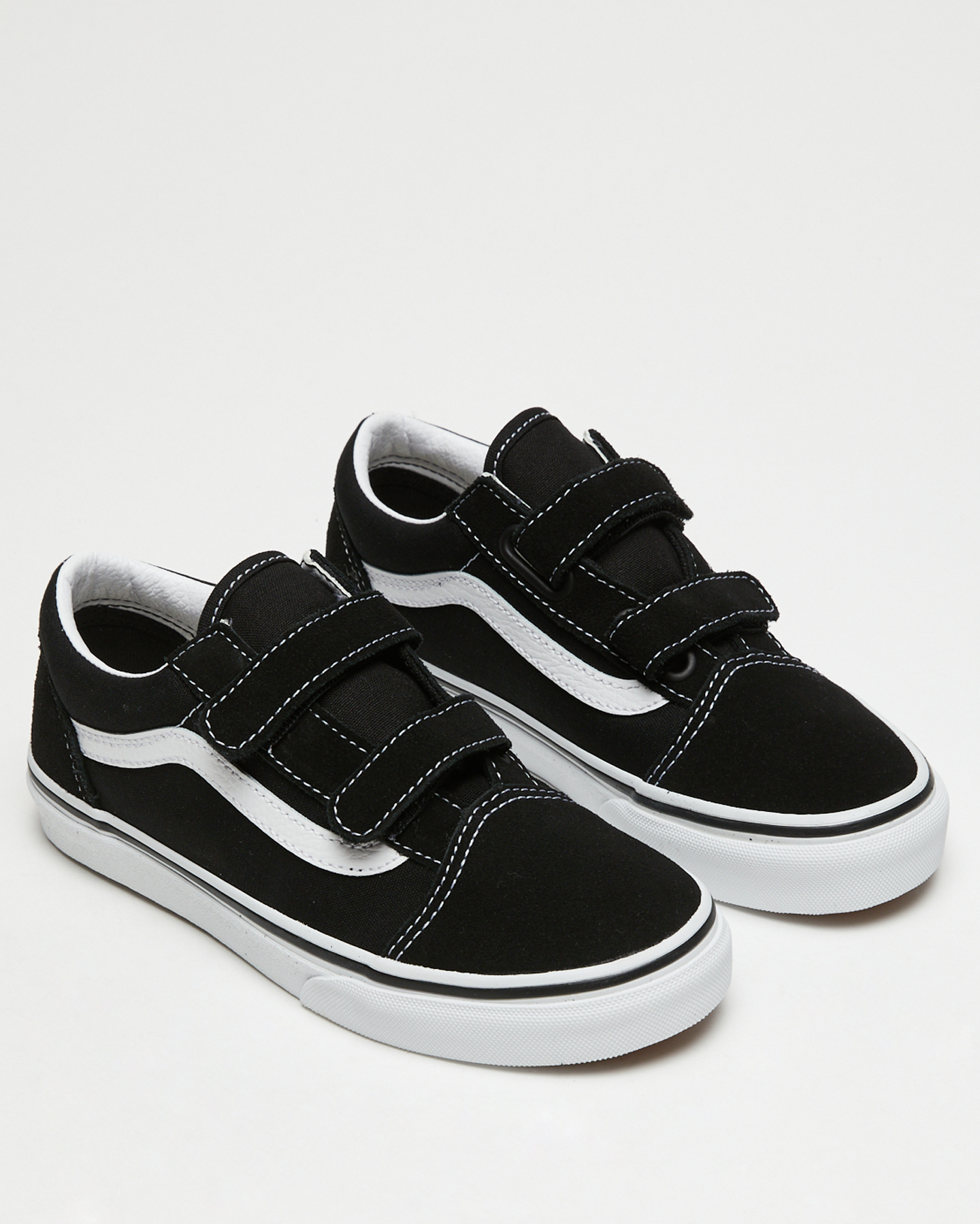 Vans Kids Old Skool Velcro - Black / True White | SurfStitch