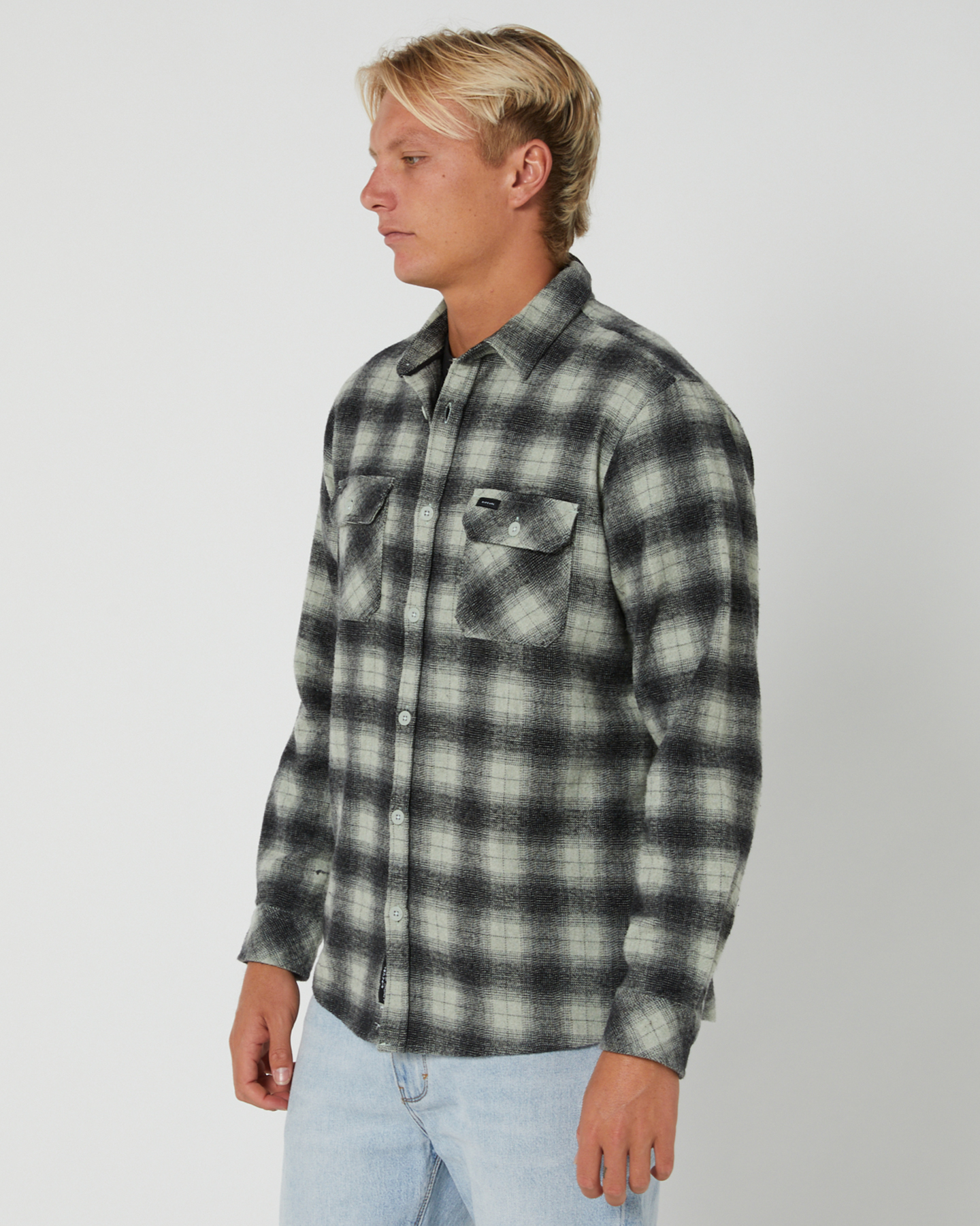 Rip Curl Grinners Flannel Ls Shirt - Sage | SurfStitch