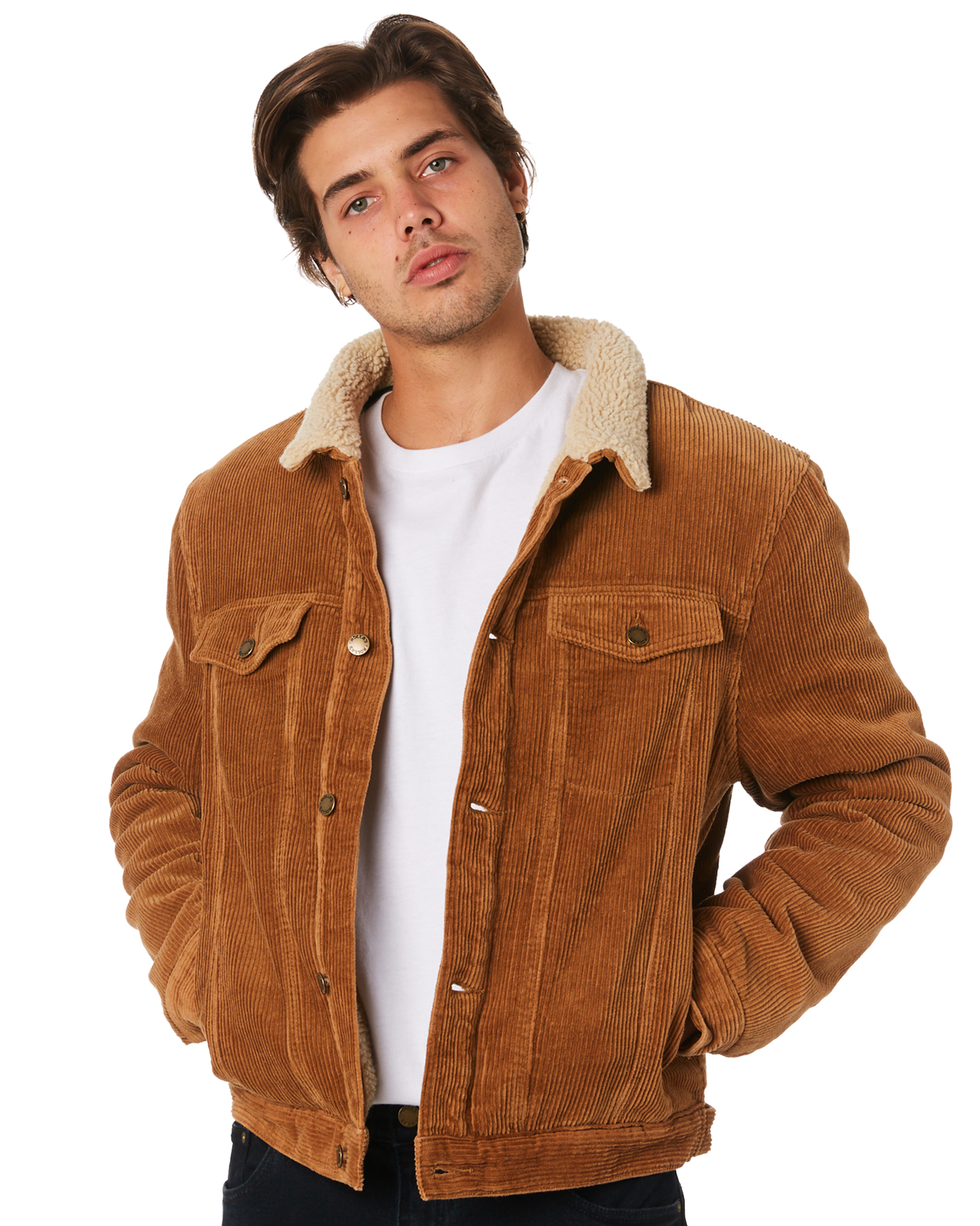 Rollas Morrison Sherpa Mens Jacket - Tan | SurfStitch