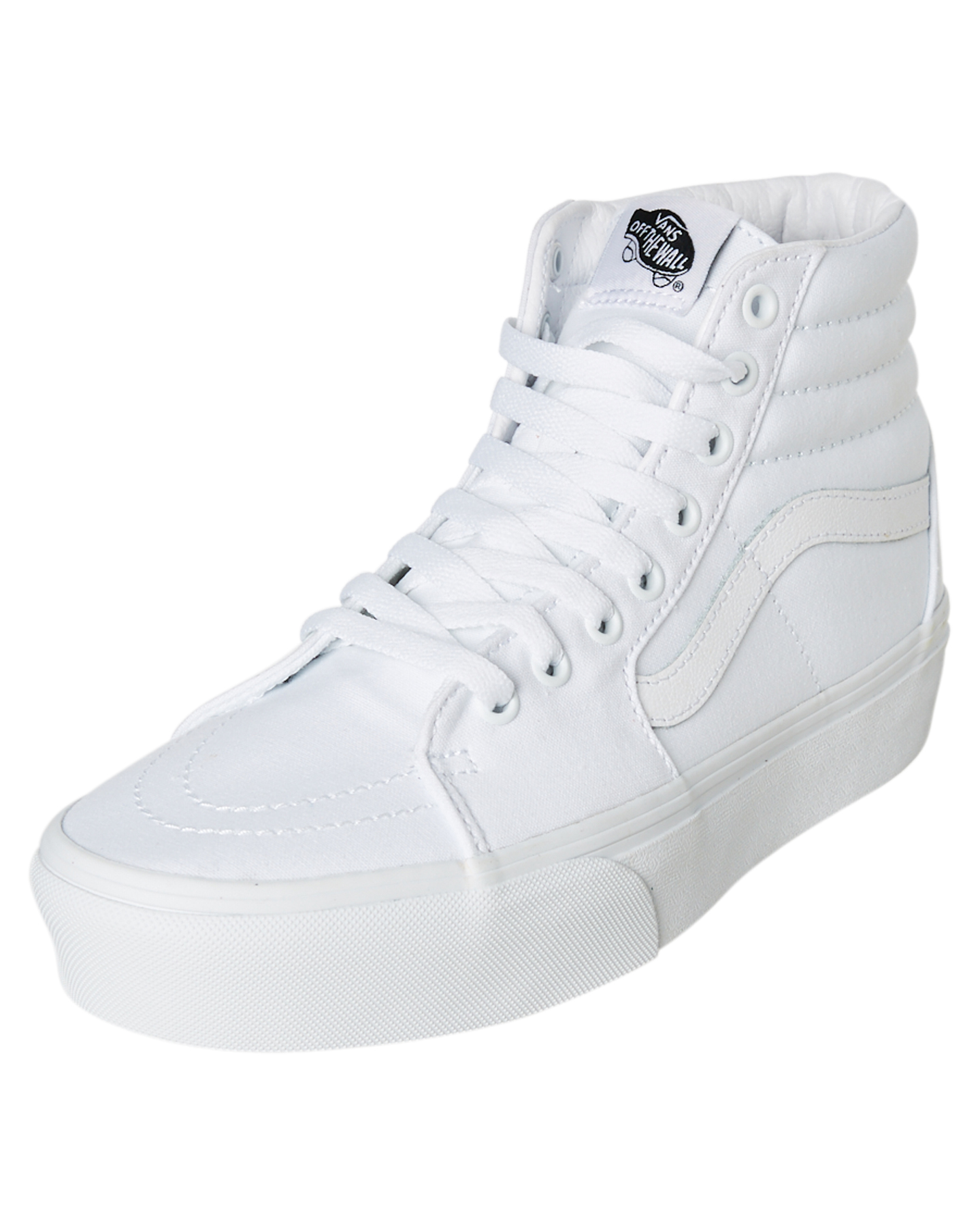 all white platform vans