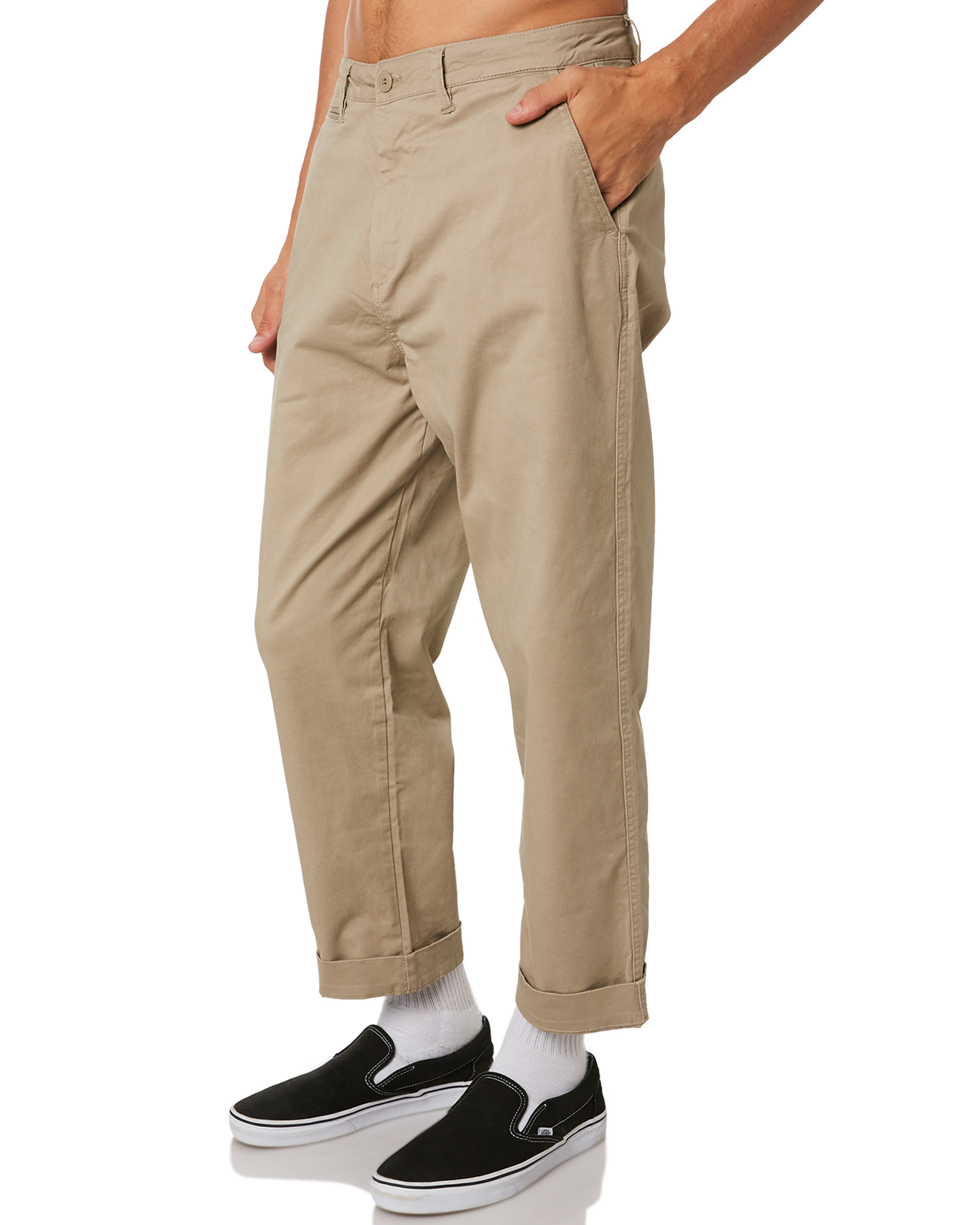 Swell Vinny Mens Loose Fit Chino Pant - Khaki | SurfStitch