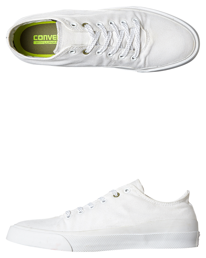 converse all star quantum lunarlon leather shoe white white volt