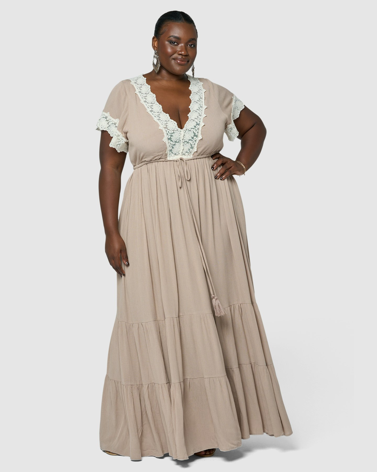 The Poetic Gypsy Mysticism Lace Maxi Dress Nude SurfStitch
