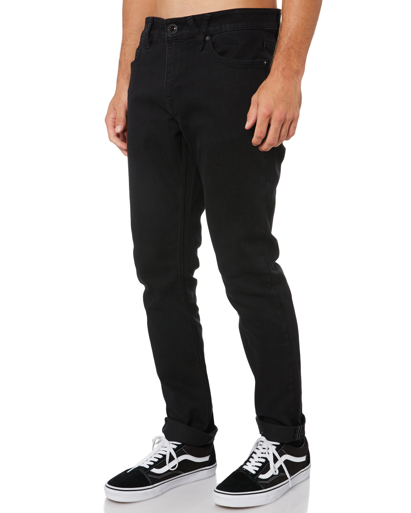 Volcom Solver Tapered Mens Jean - Black Out | SurfStitch