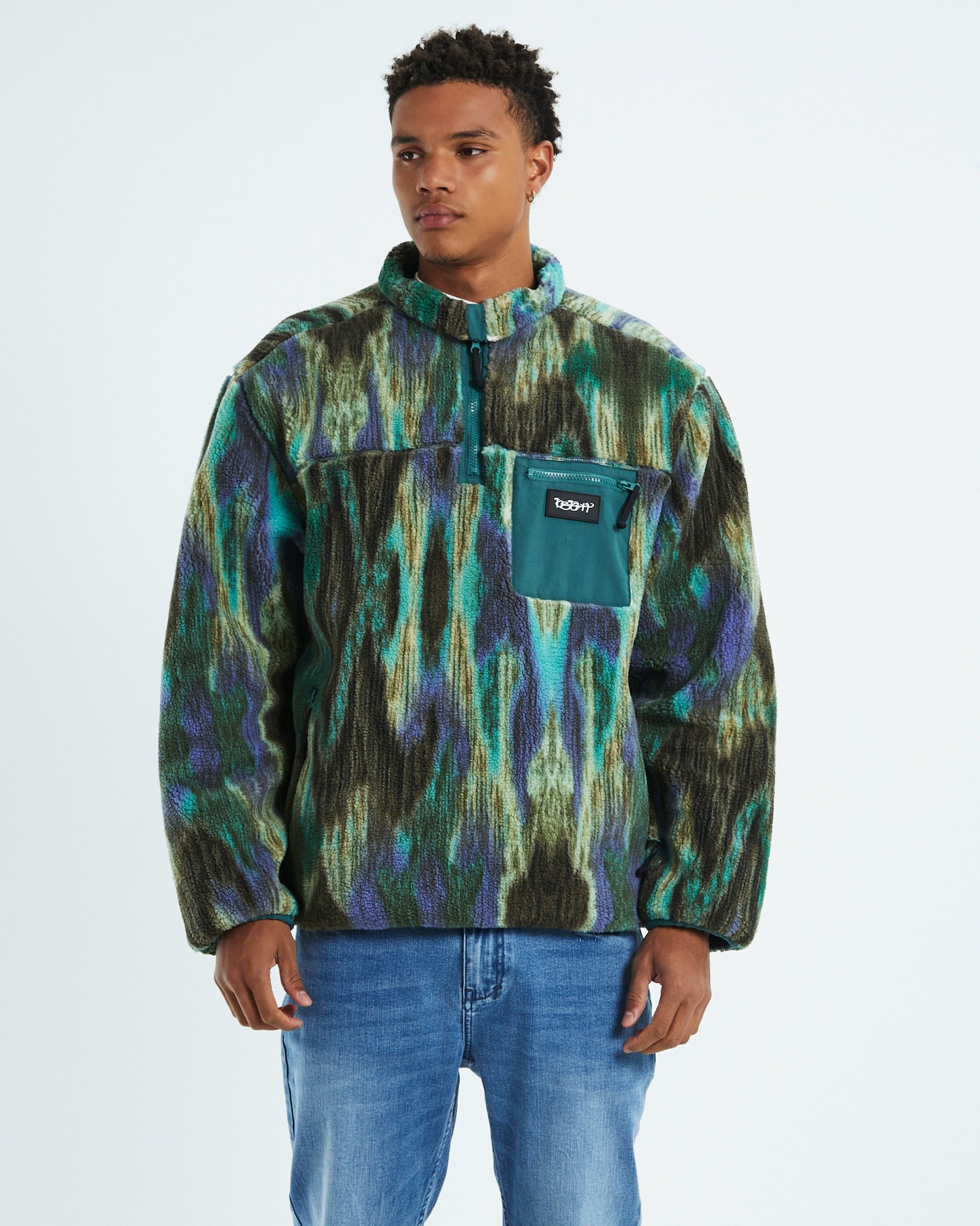 Insight Pass Out Sherpa Jumper 1/4 Zip Multi - Blue | SurfStitch