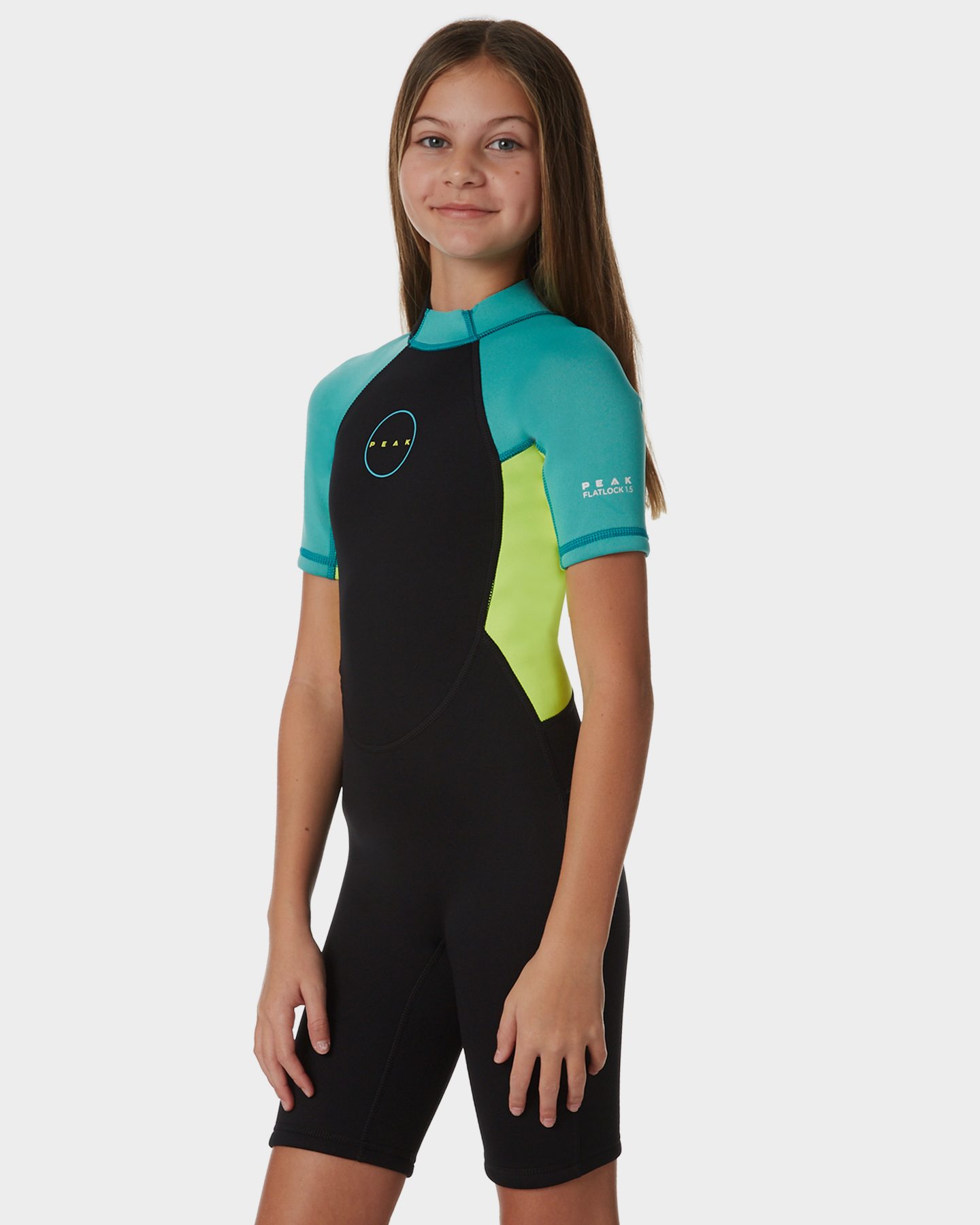 Peak Girls Energy Ss Springsuit Wetsuit - Turquoise | SurfStitch