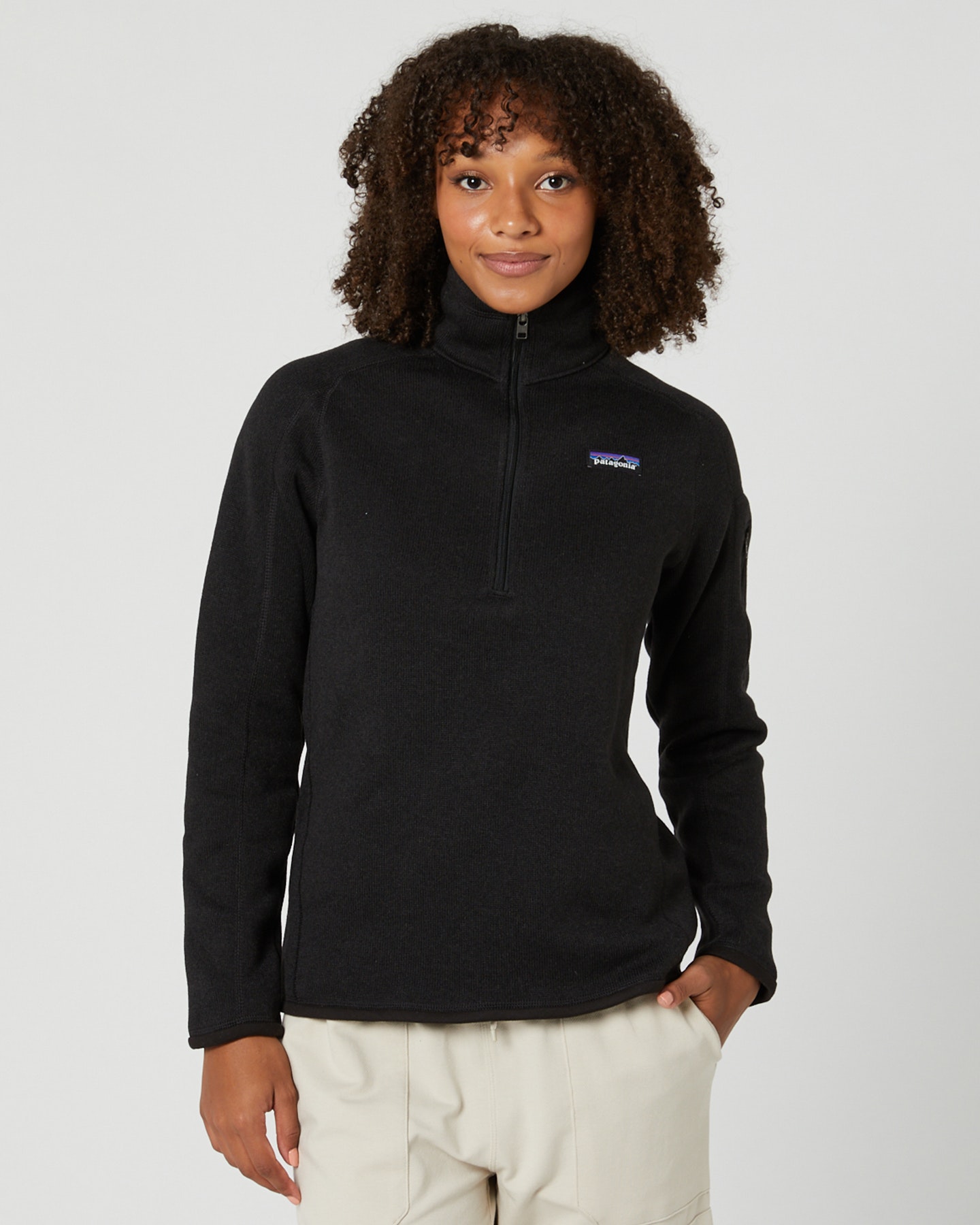 Patagonia Womens Better Sweater 1 4 Zip Black SurfStitch