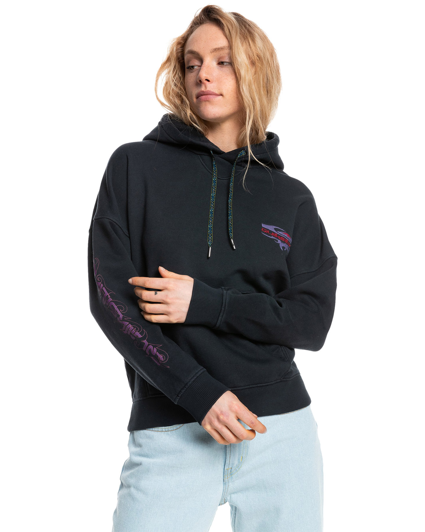 Quiksilver Womens Tribal Ties Organic Hoodie Black SurfStitch