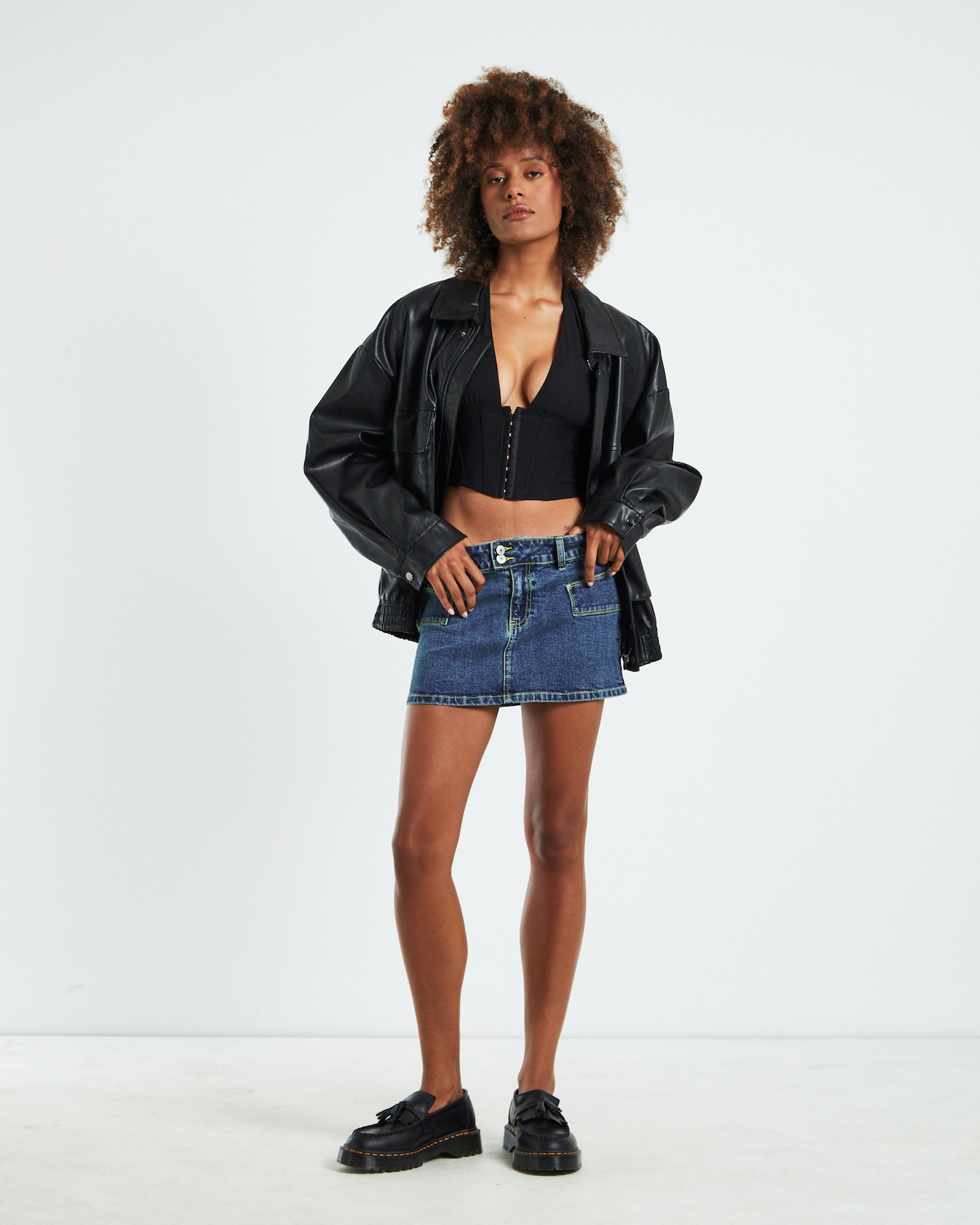 Neon Hart Trinity Low Rise Denim Mini Skirt Blue SurfStitch