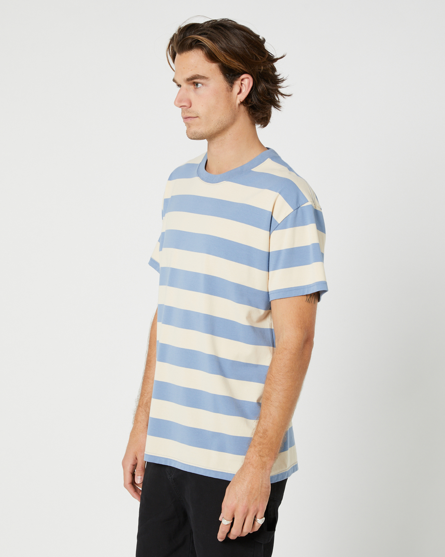 Rusty Busted Custard Mens Ss Tee - Pastel Blue | SurfStitch