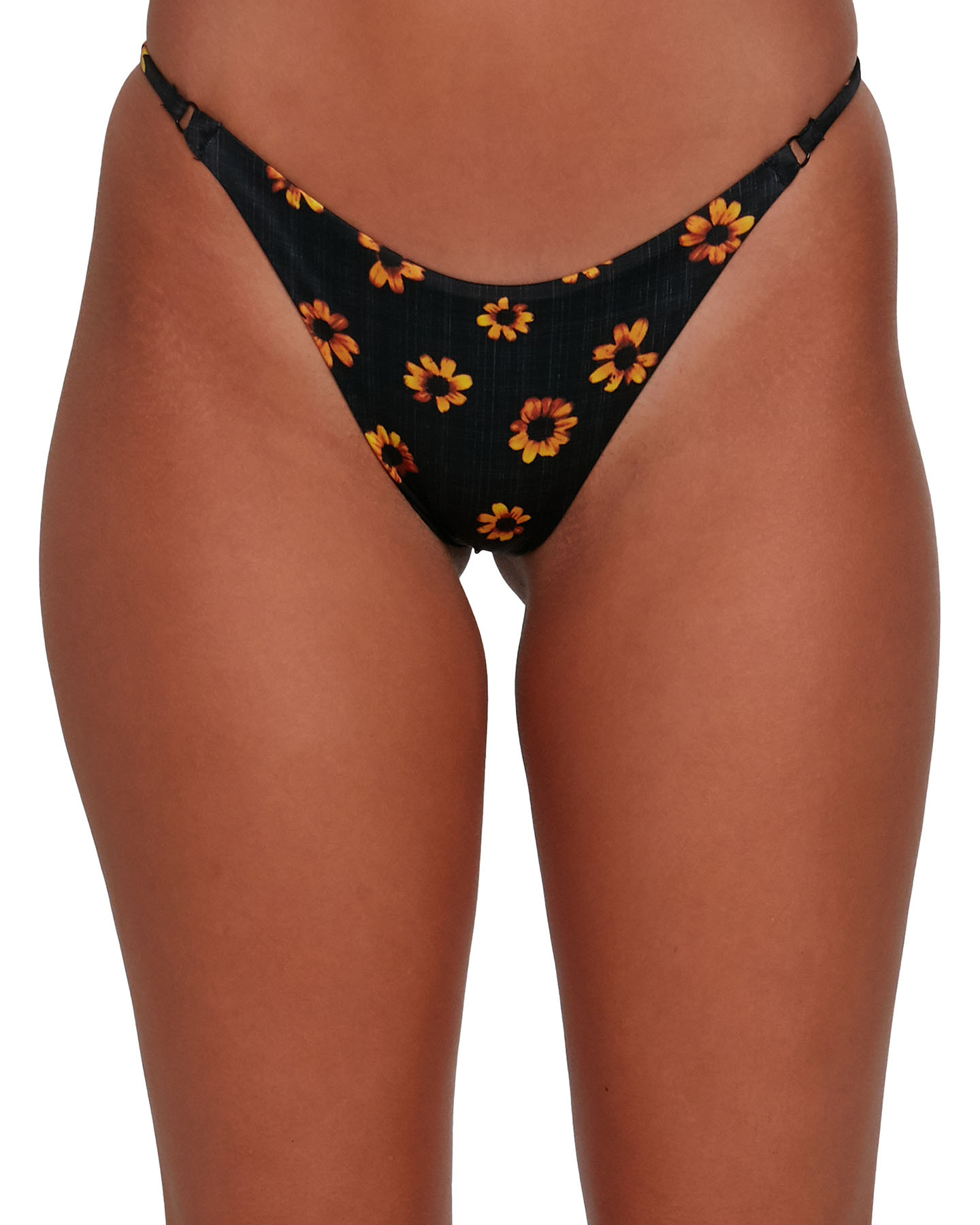 Rvca Sunflower French Bikini Bottoms Black SurfStitch