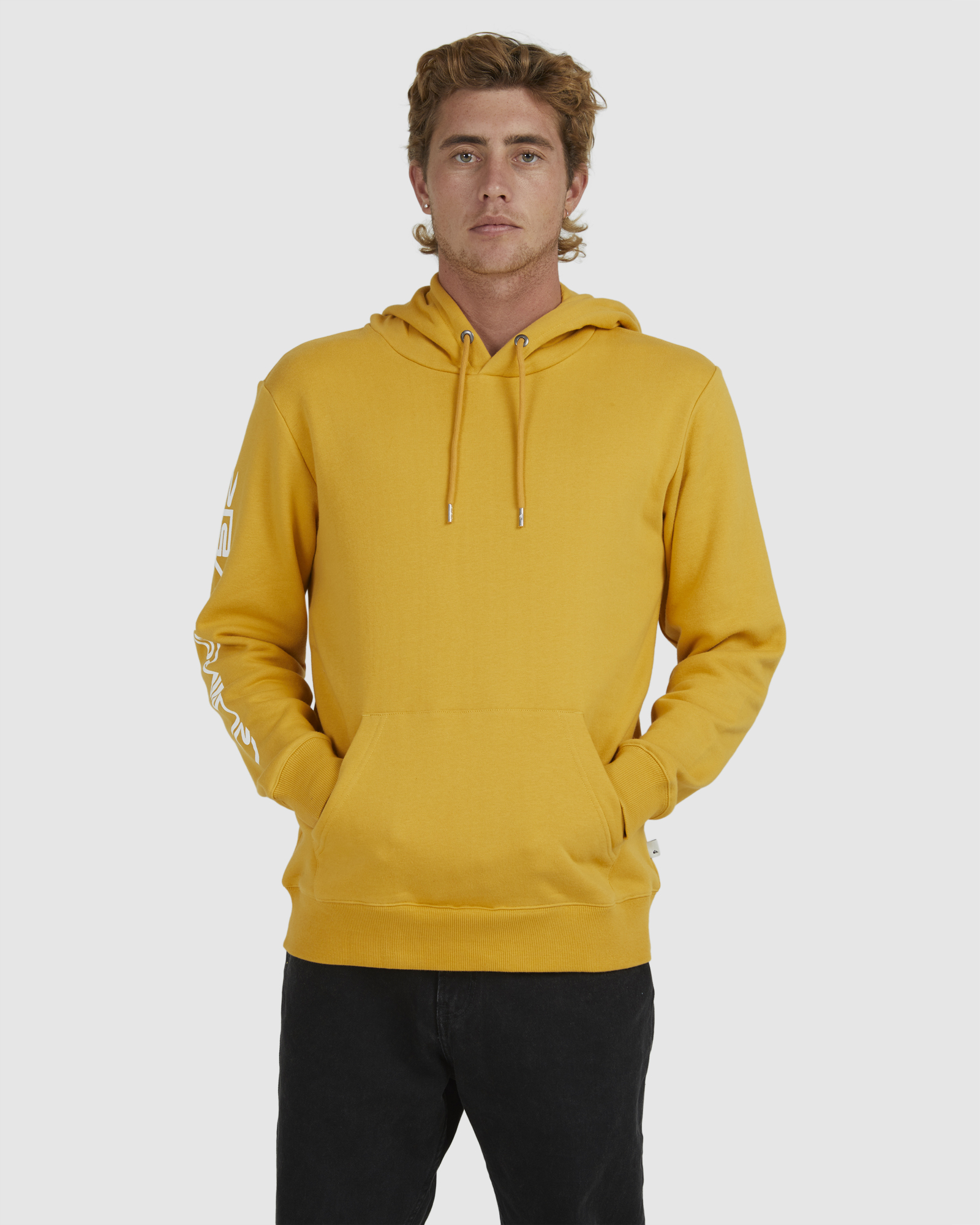 Quiksilver Mens Omni Sleeve Hoodie - Bright Gold | SurfStitch