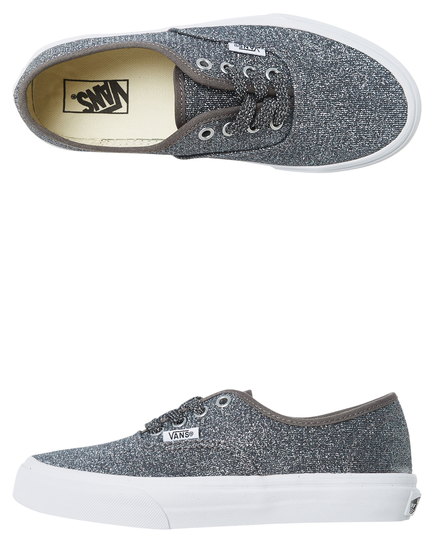 vans authentic black glitter