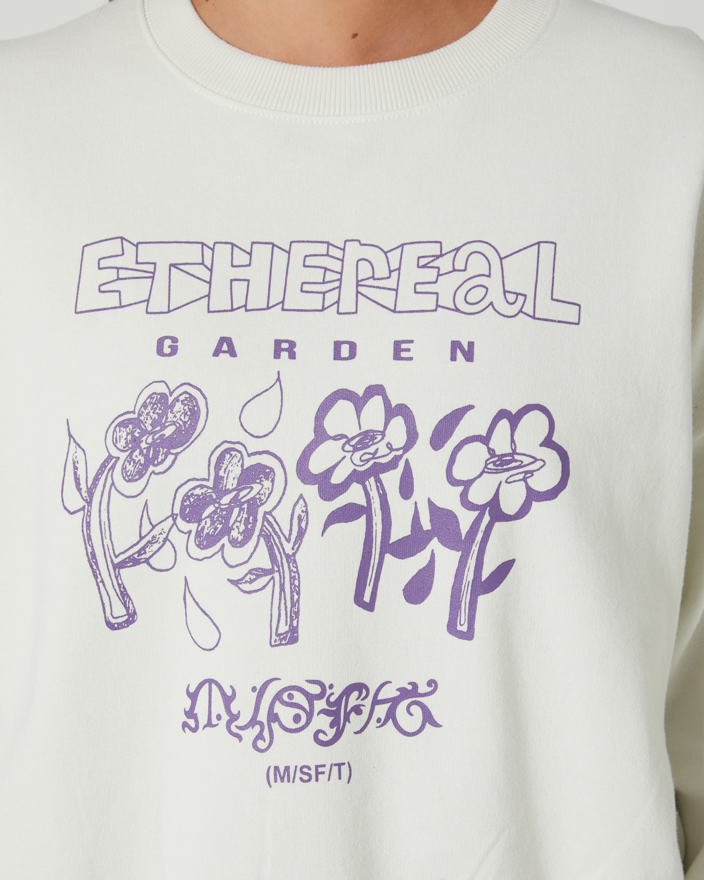 Misfit Ethereal Cropped Crew - Dirty White | SurfStitch