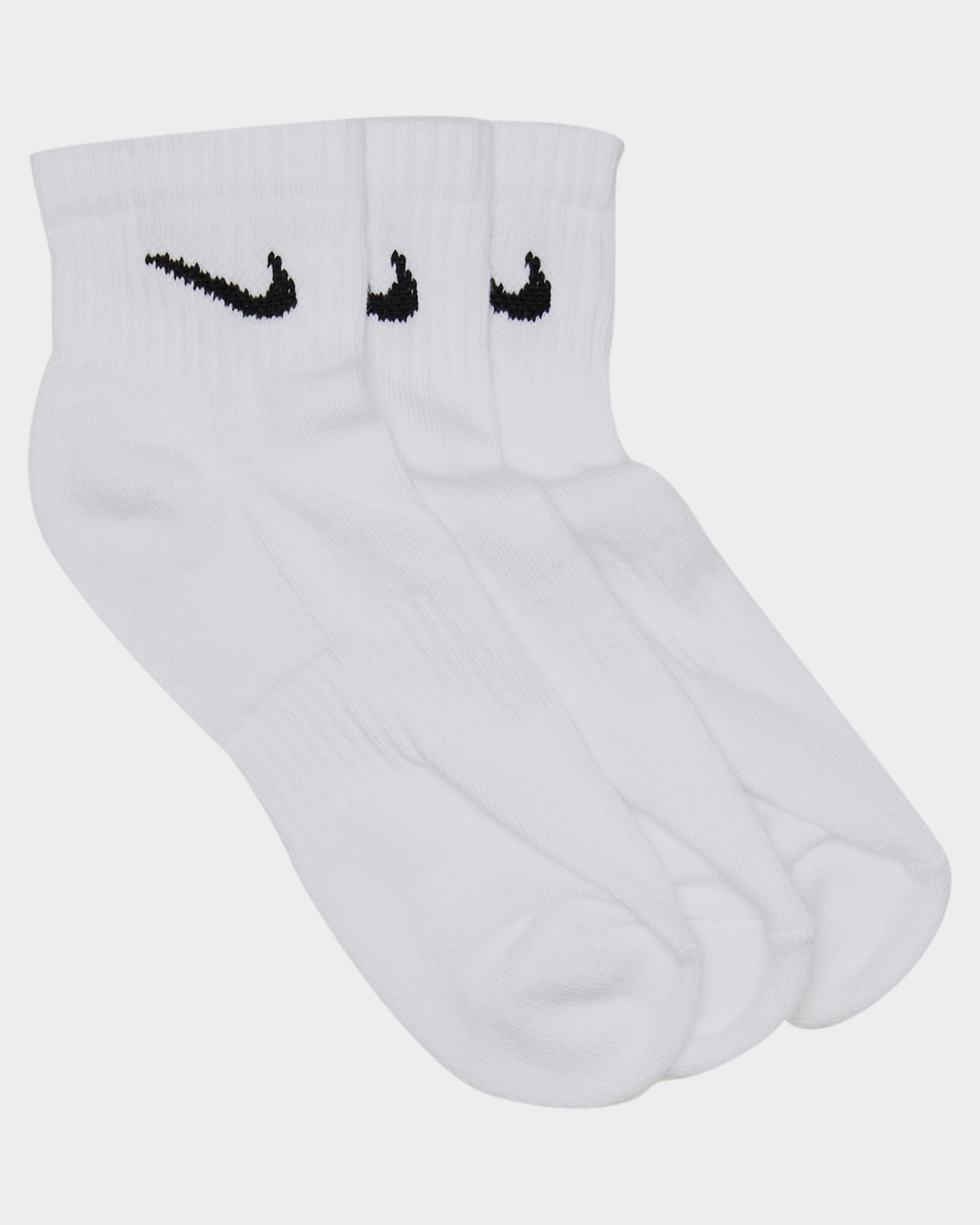 Nike Everyday Cushioned Ankle Socks 3 Pk - White Black | SurfStitch