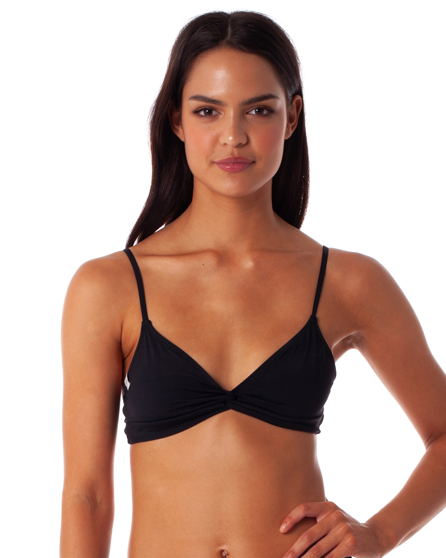 black twist bikini top