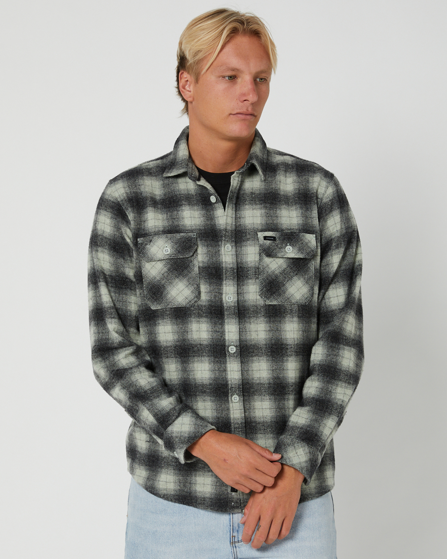 Rip Curl Grinners Flannel Ls Shirt - Sage | SurfStitch