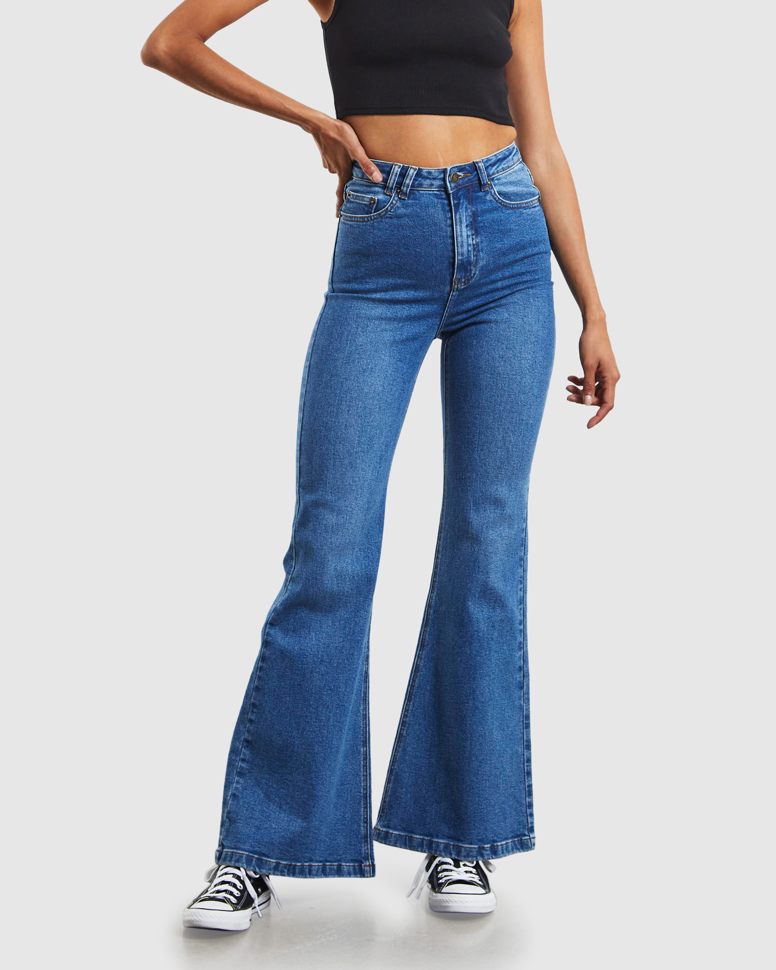 Blue flare jeans cheap