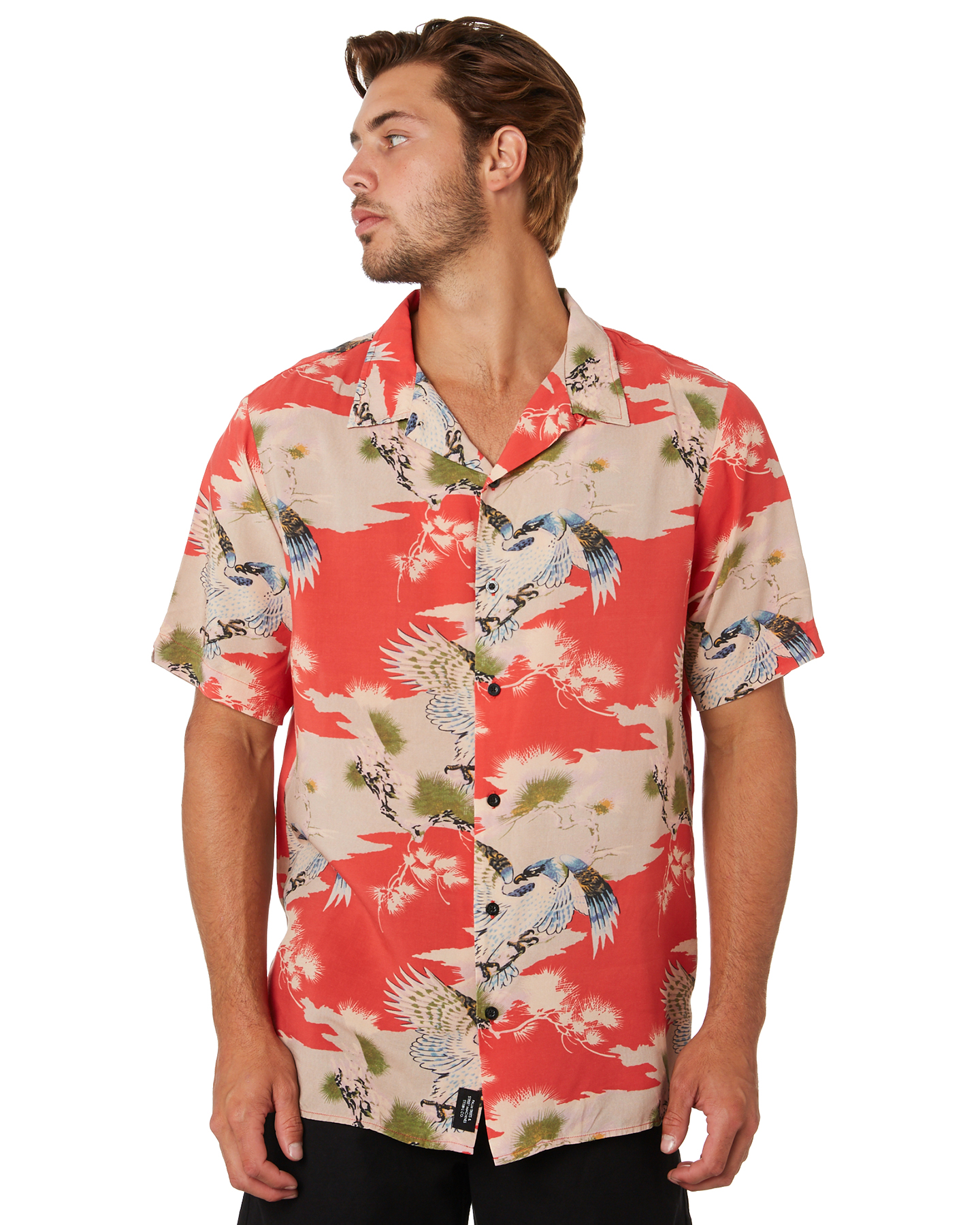 Thrills Falcon Mens Ss Bowling Shirt - Red | SurfStitch