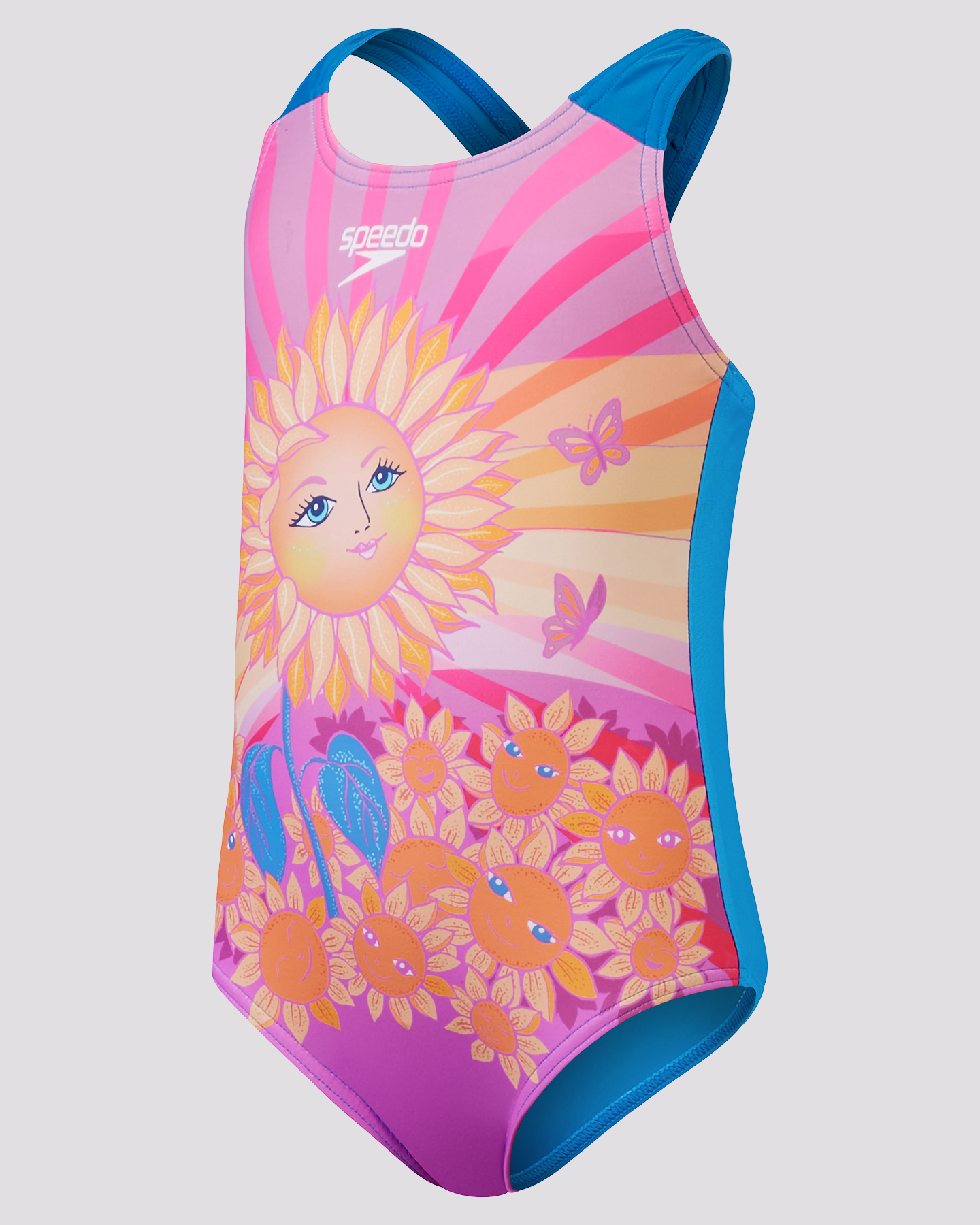 Speedo Toddler Girls Digital Placement Swimsuit - Baja Blue