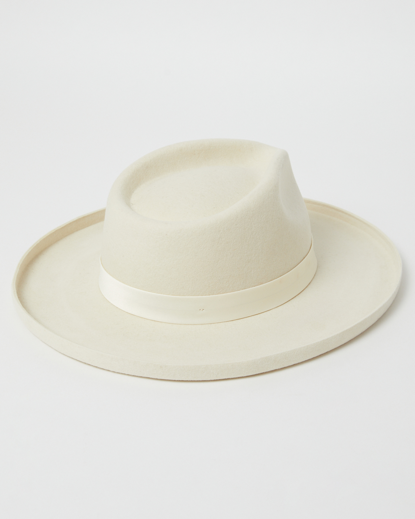 Brixton Victoria Felt Fedora Off White Satin SurfStitch