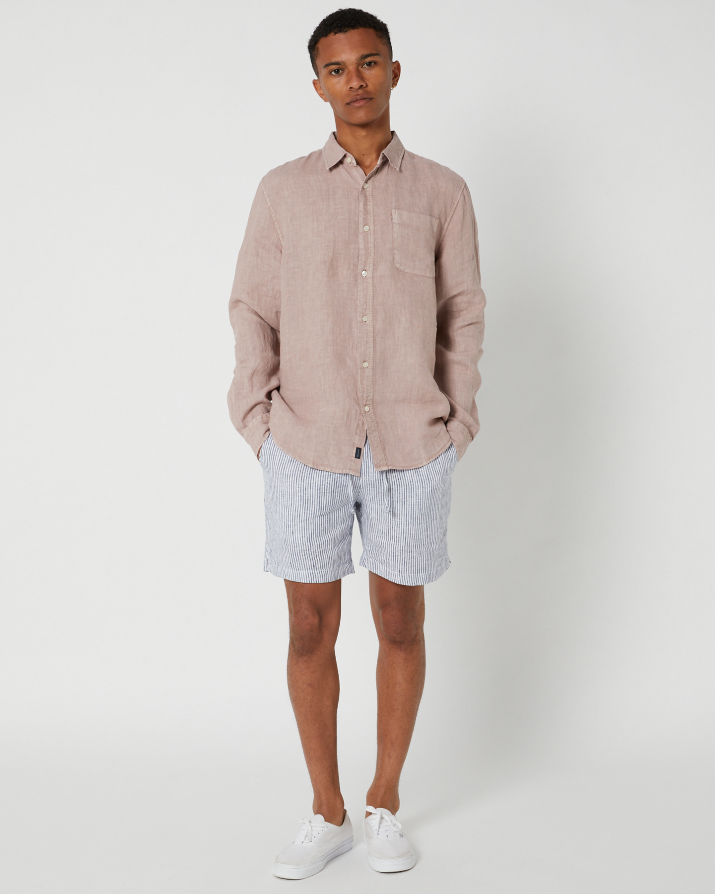 Academy Brand Hampton Linen Shirt - Pink Sand | SurfStitch
