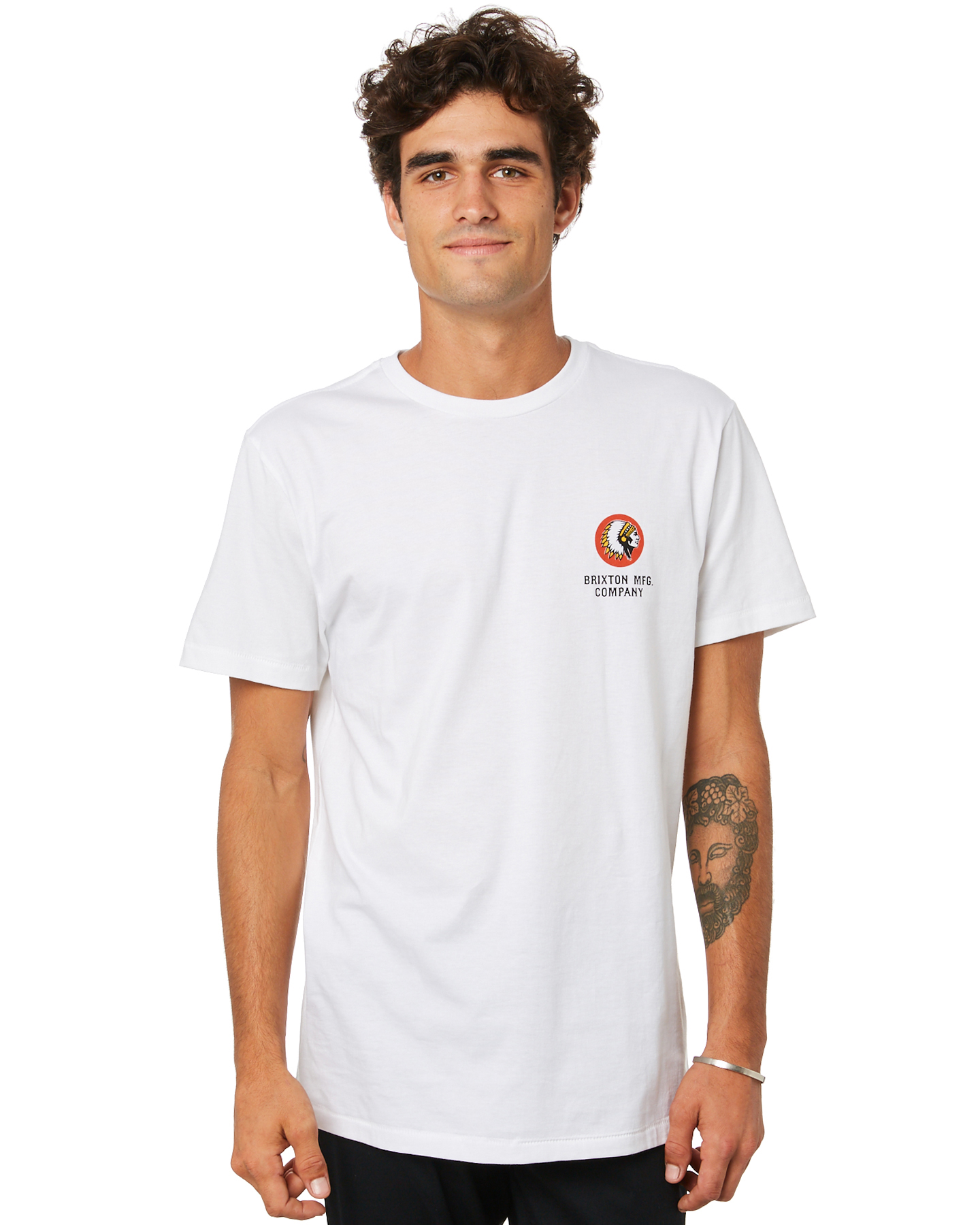 Brixton Rival Line Mens Ss Tee - White | SurfStitch
