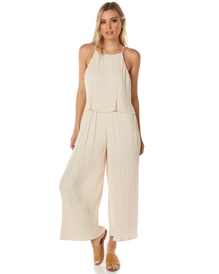 Minkpink Pleated Womens Cropped Jumpsuit Bone SurfStitch