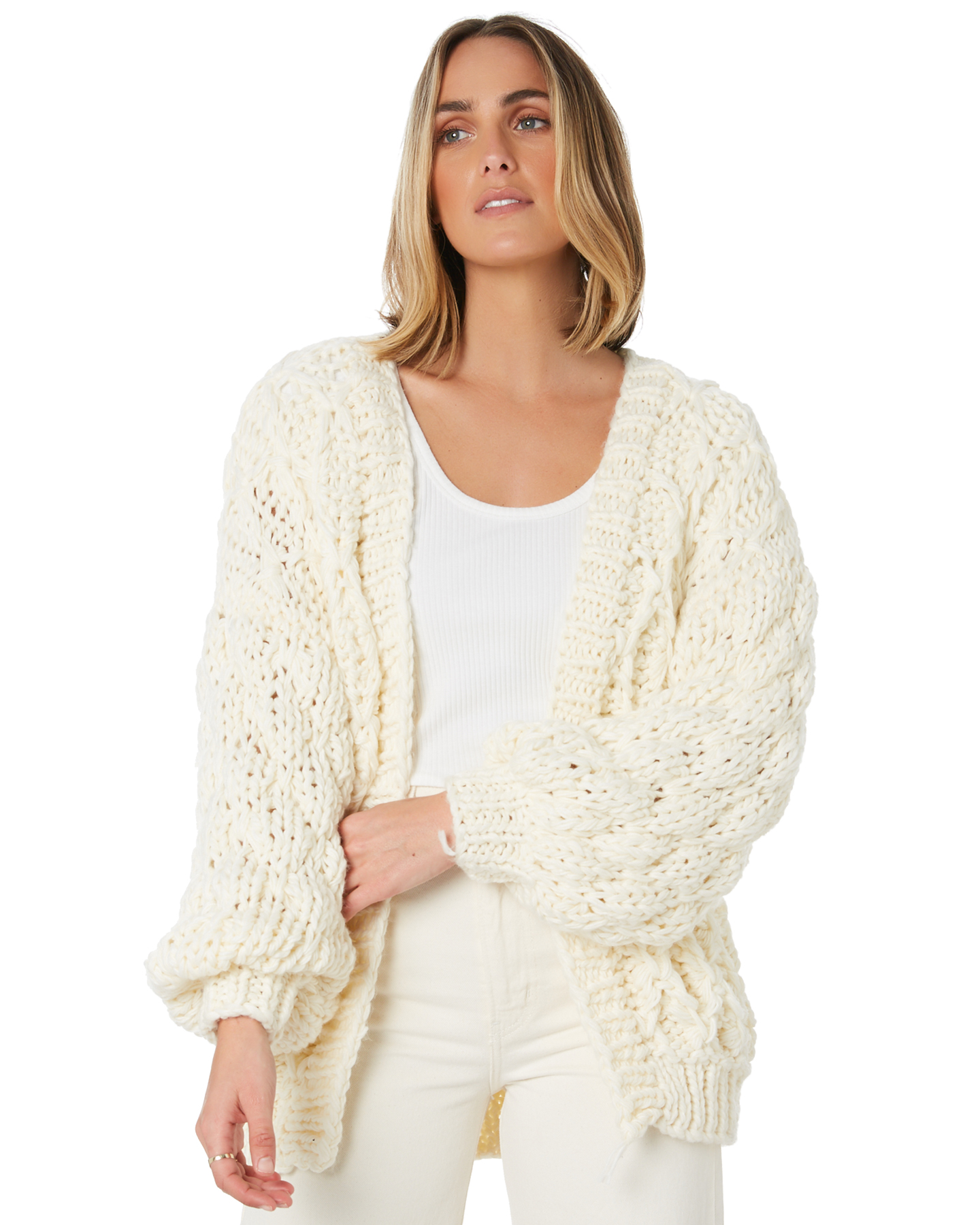 Minkpink Marielle Chunky Cardigan Cream SurfStitch