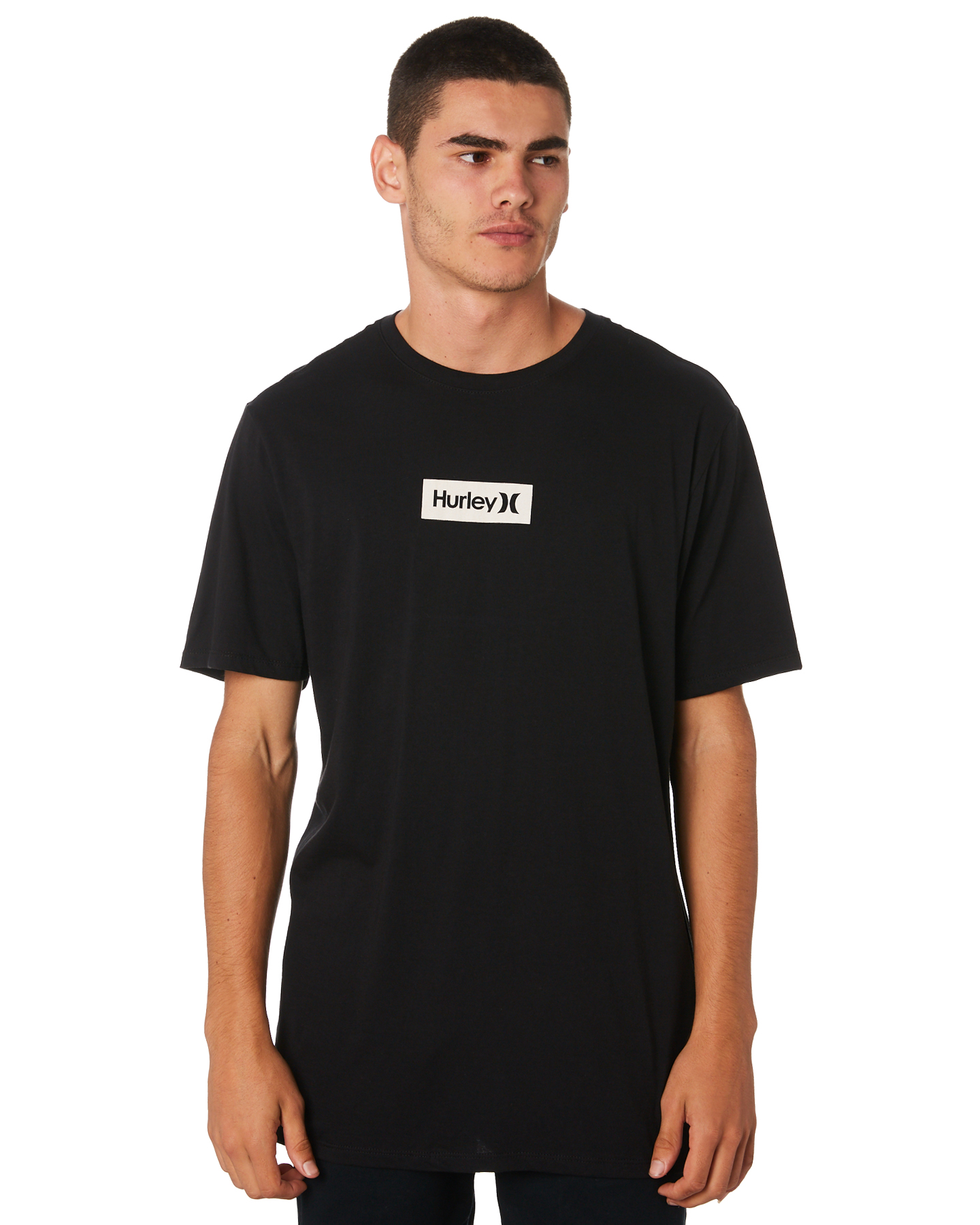 Hurley One And Only Small Box Mens Tee - Black White | SurfStitch