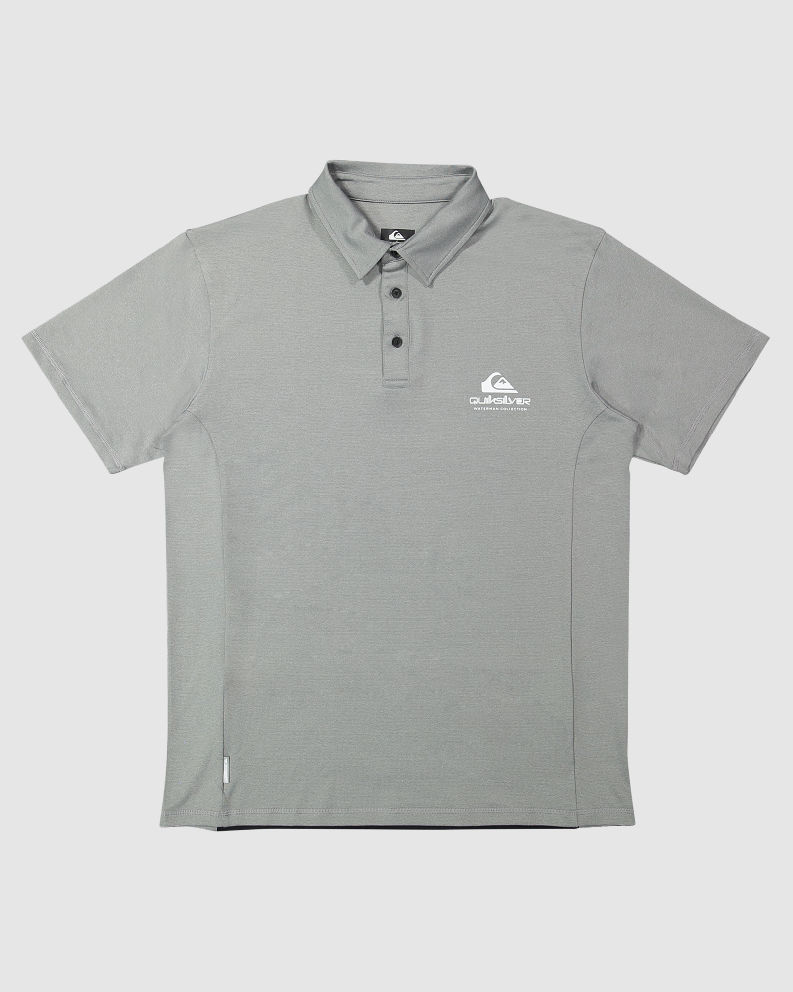 Quiksilver Mens Baitball Ss Upf 50 Surf Polo Shirt Sharkskin