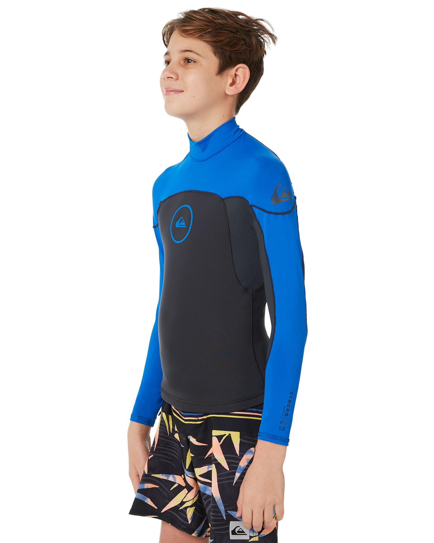Quiksilver Boys 1Mm Syncro Series Neoshirt Wetsuit Jacket - Graphite ...