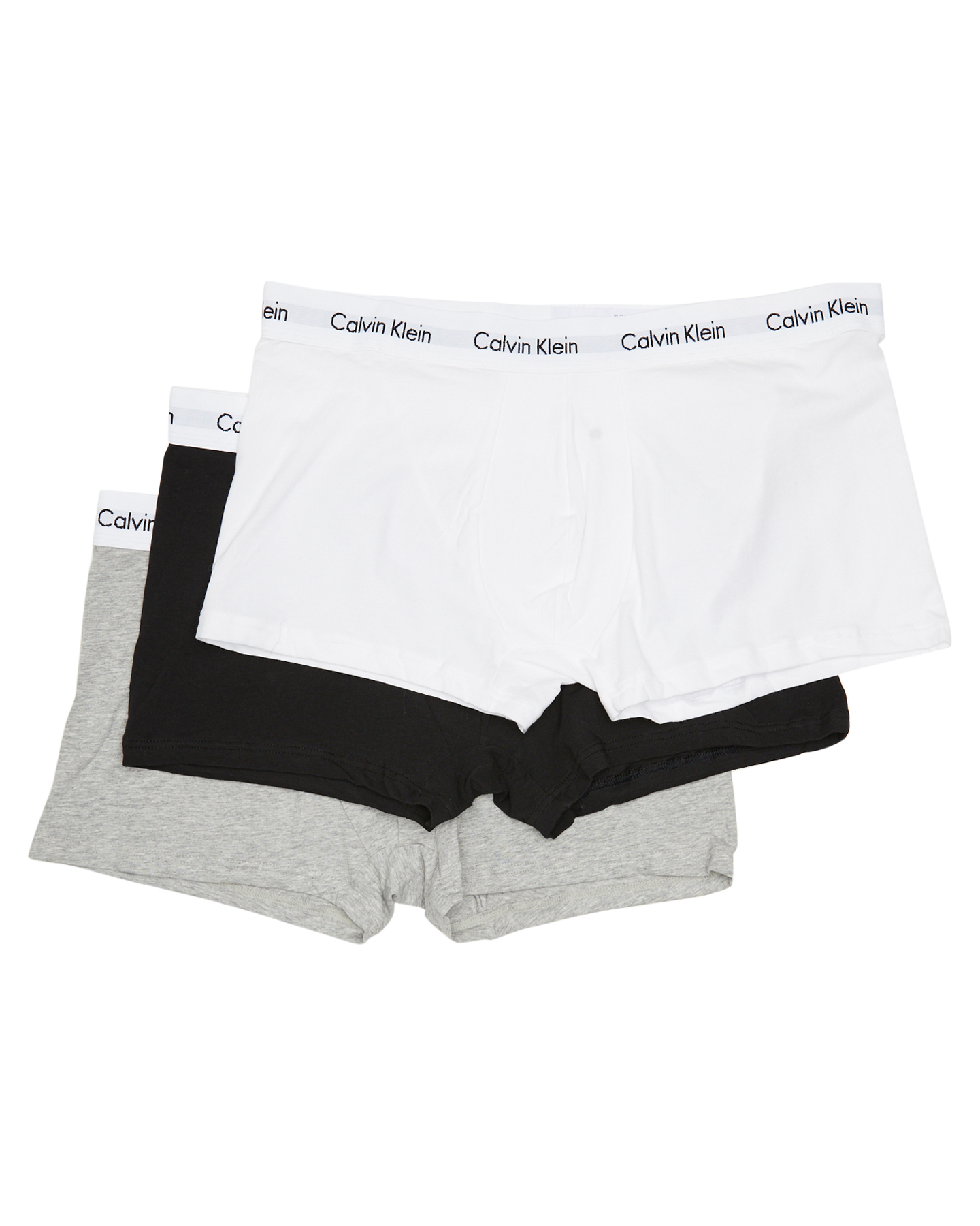 Calvin Klein Cotton Stretch Low Rise Trunk 3Pk - Black White Grey ...