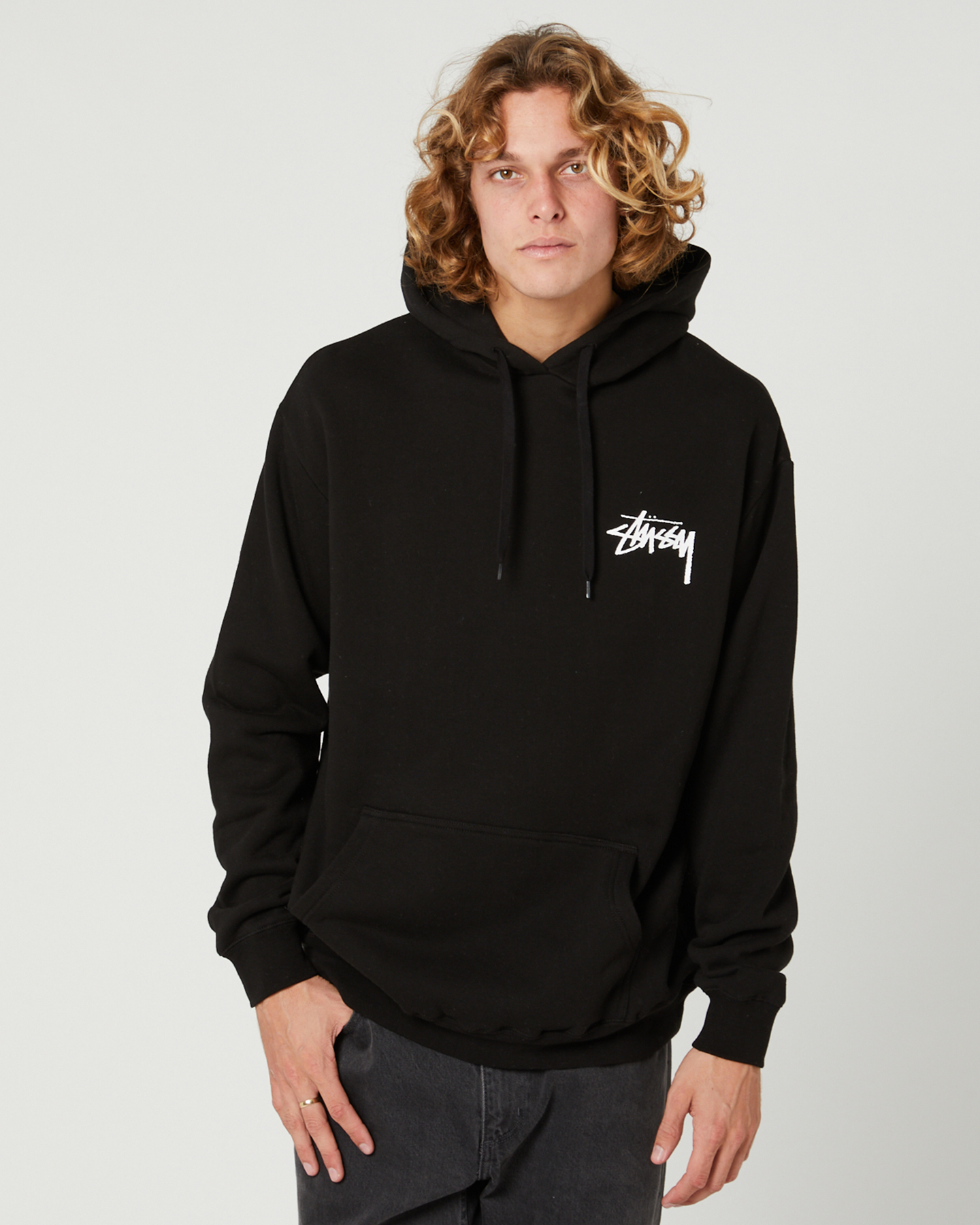 mens black stussy hoodie