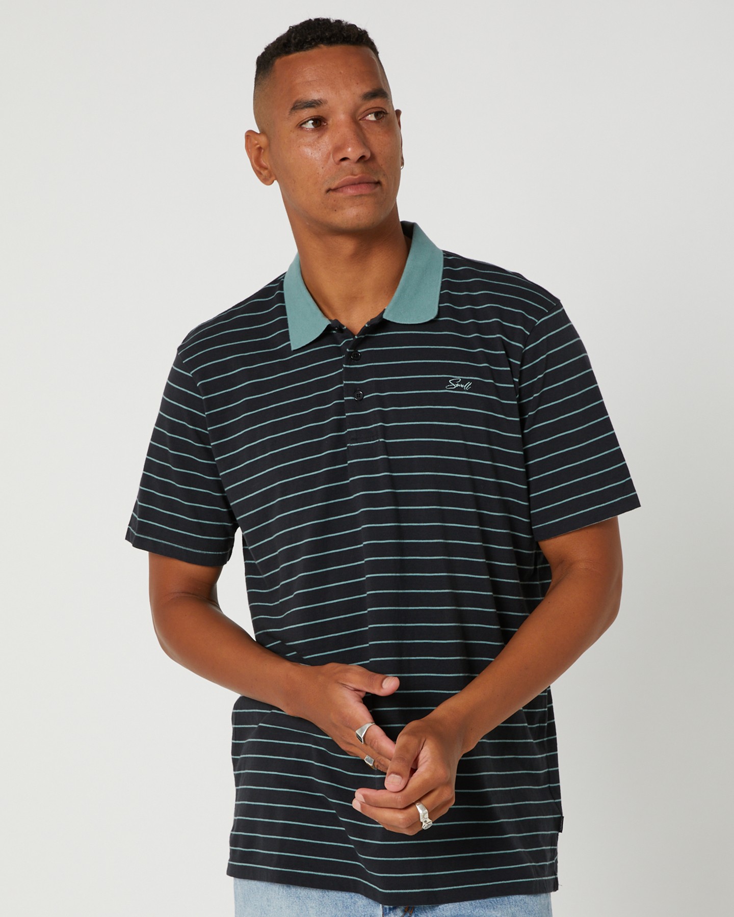 Swell Alley Ss Polo - Phantom | SurfStitch