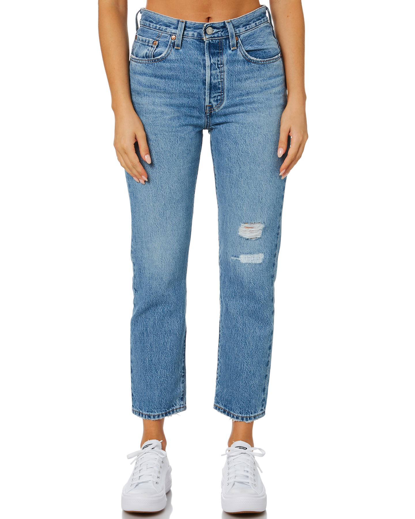 levi's 501 crop jean in light wash