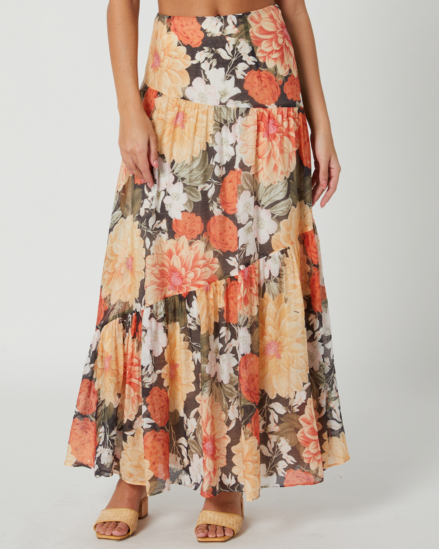 Vintage floral discount maxi skirt