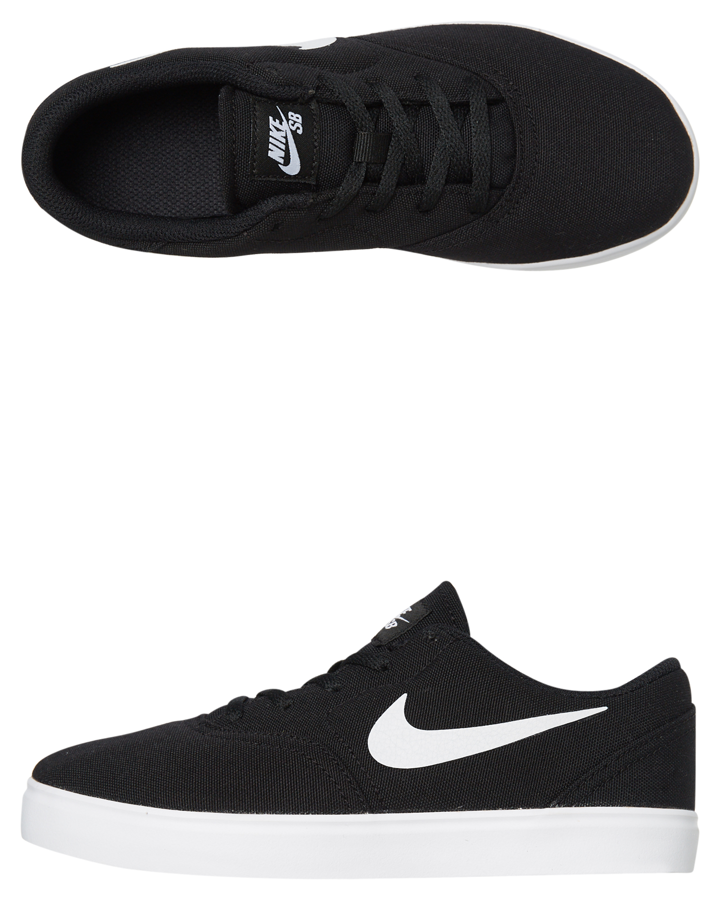 Nike Kids Sb Check Canvas Shoe - Black White | SurfStitch